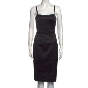 THEORY Square Neckline Midi Length Dress